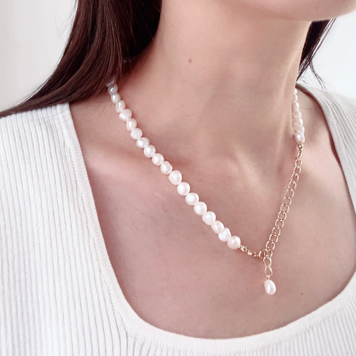 改良✧バロック淡水パールのネックレス(5~7mm）サージカルステンレス