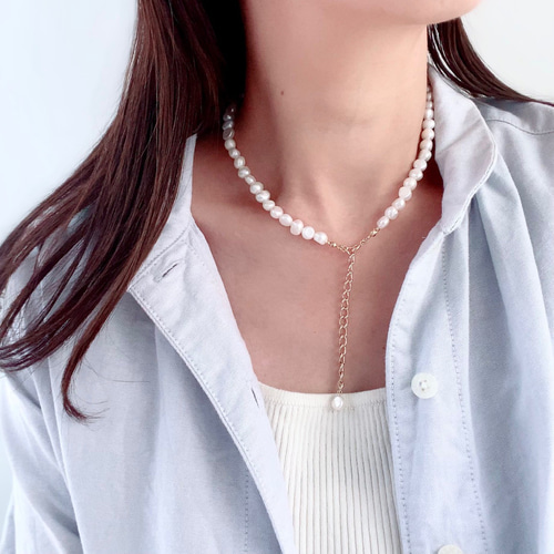 改良✧バロック淡水パールのネックレス(5~7mm）サージカルステンレス