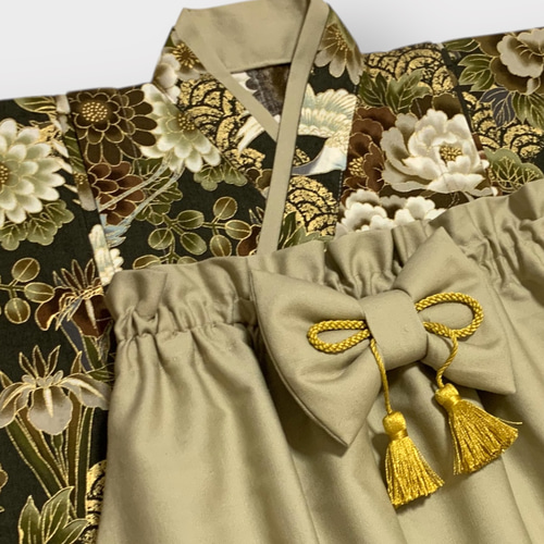 SALE】鶴青海波 ハンドメイド ベビー袴 お食い初め お宮参り 出産祝い