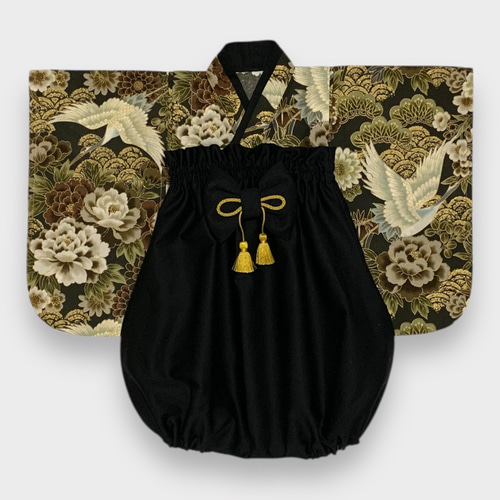 SALE】鶴青海波 ハンドメイド ベビー袴 お食い初め お宮参り 出産祝い