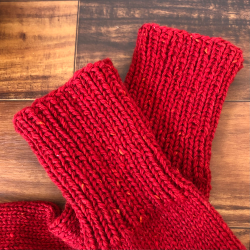 受注生産：手編みのソックス レッドツイード 靴下 Lutz（ルッツ） 通販