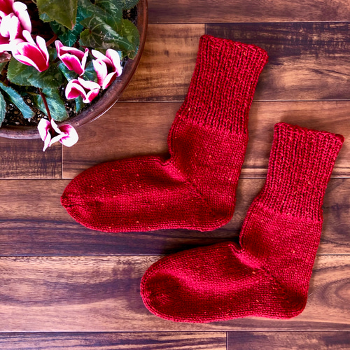 受注生産：手編みのソックス レッドツイード 靴下 Lutz（ルッツ） 通販