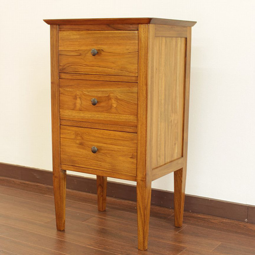 チェスト 収納 箪笥 電話台 FAXスタンド チーク家具 無垢 木製 加湿器