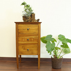 チェスト 収納 箪笥 電話台 FAXスタンド チーク家具 無垢 木製 加湿器