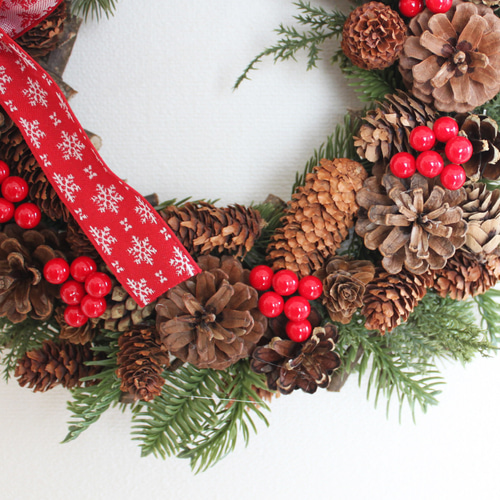 SALE♪「送料無料」クリスマスリース（ナチュラル系） 直径約30