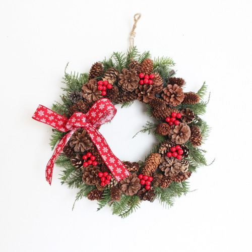 SALE♪「送料無料」クリスマスリース（ナチュラル系） 直径約30