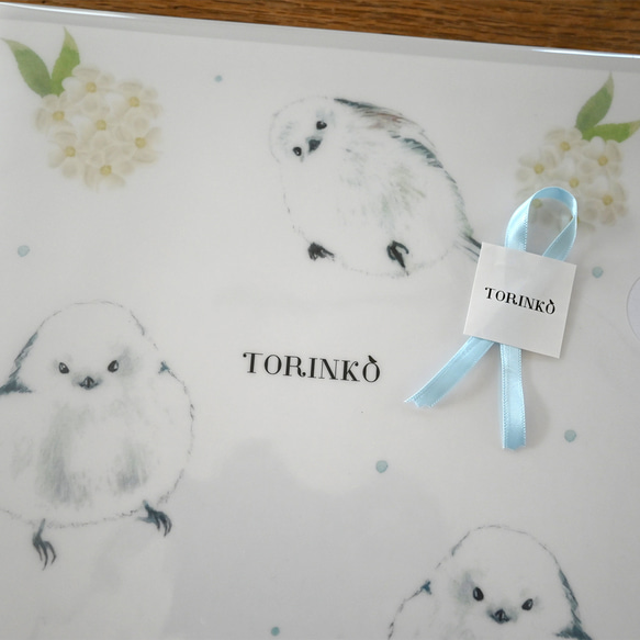 「シマエナガとお花」A4クリアファイル　TORINKO 6枚目の画像