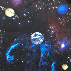 宇宙柄のタックギャザースカート 3枚目の画像