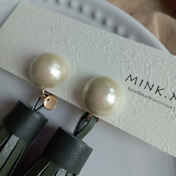 『mink.M』“レザータッセル”イヤリング♡ 2枚目の画像