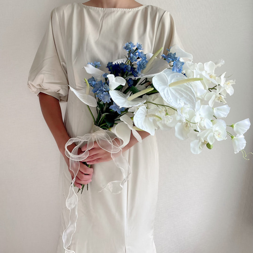 胡蝶蘭ブーケ、カラー、アンスリウム、ウェディングブーケ、ブートニア  