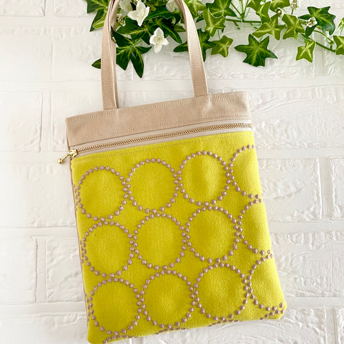 ミナペルホネン タンバリンイエロートートバッグ mina perhonen