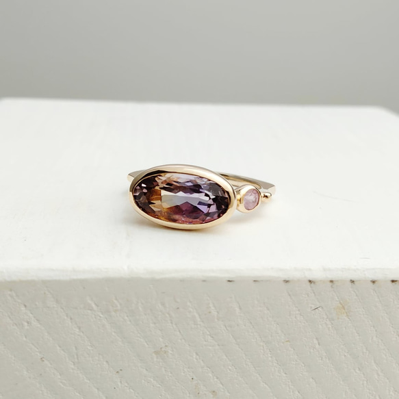 R0576 Ametrine × Spinel　K10 Ring　size 12 1枚目の画像