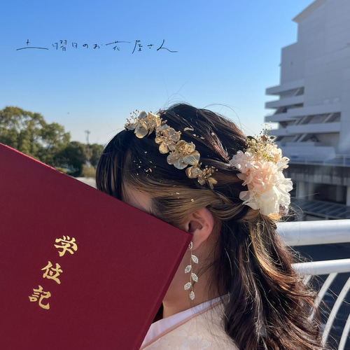 本物の紫陽花を使った世界で1つのカチューシャ風ヘッドドレス