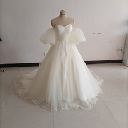 【美品】7号　フリル　リボン　ウェディングドレス 美品】7号 フリル リボン ウェディングドレス