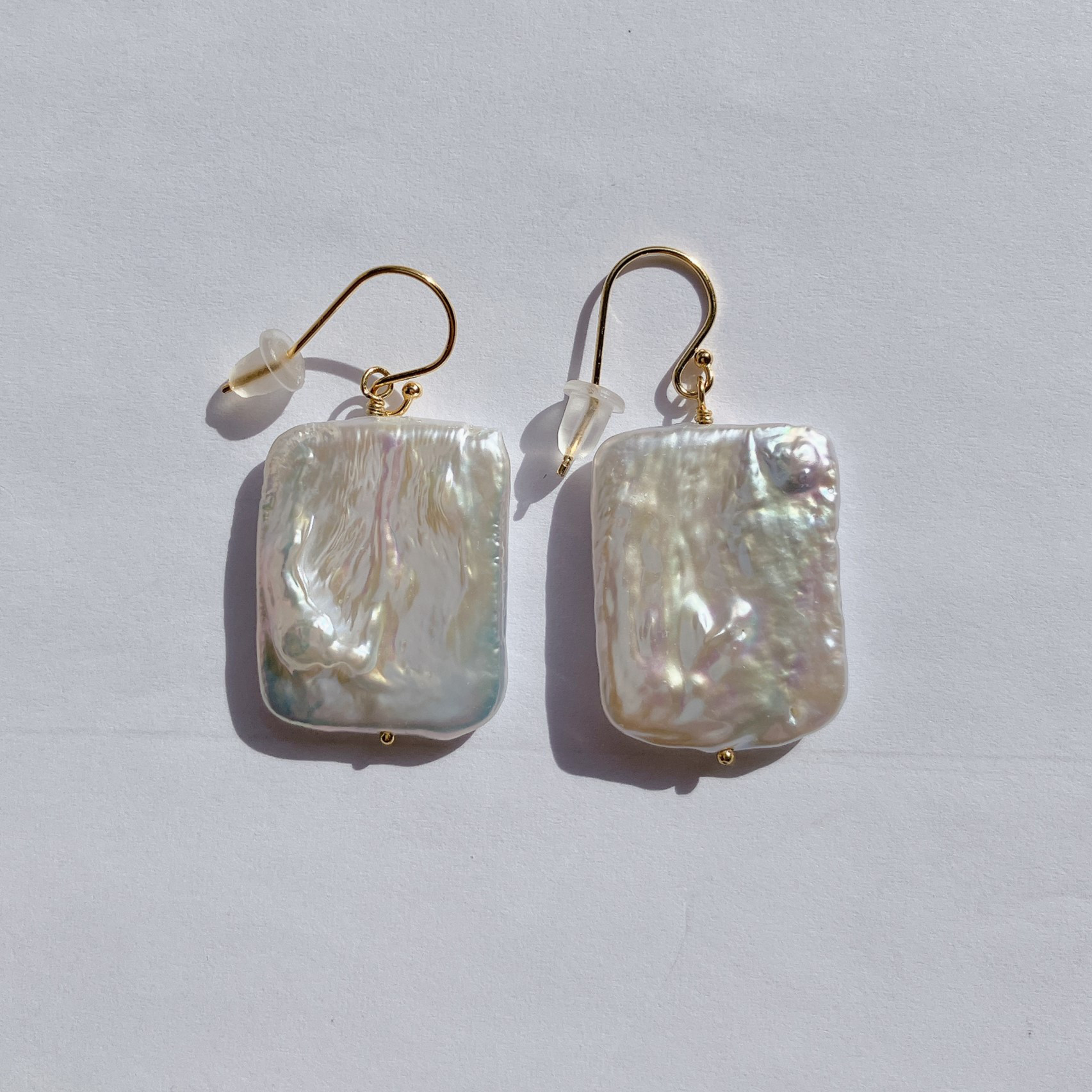 14kgf　大振り　美しいバロックパールピアス(イヤリングへ変更可能)