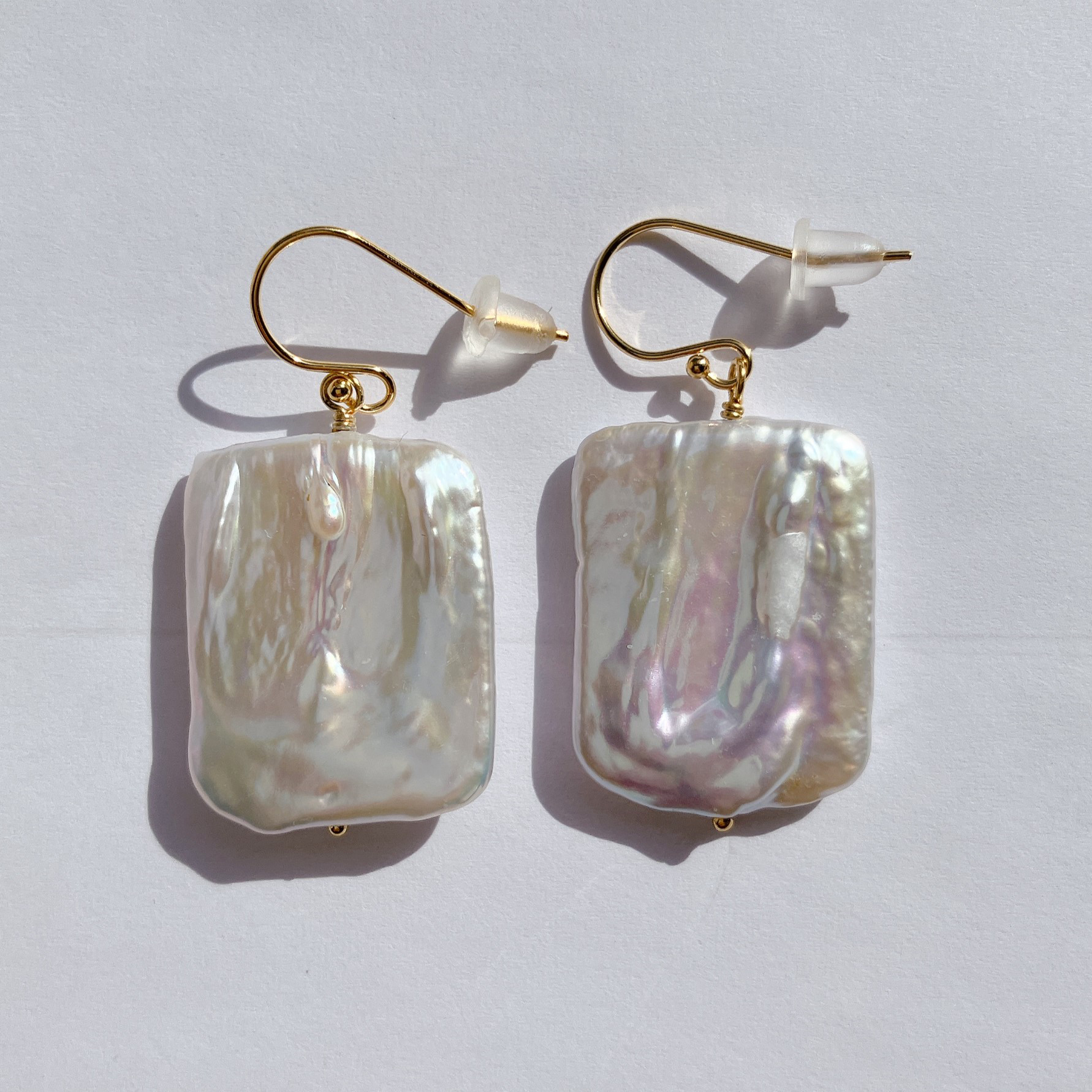 14kgf　大振り　美しいバロックパールピアス(イヤリングへ変更可能)