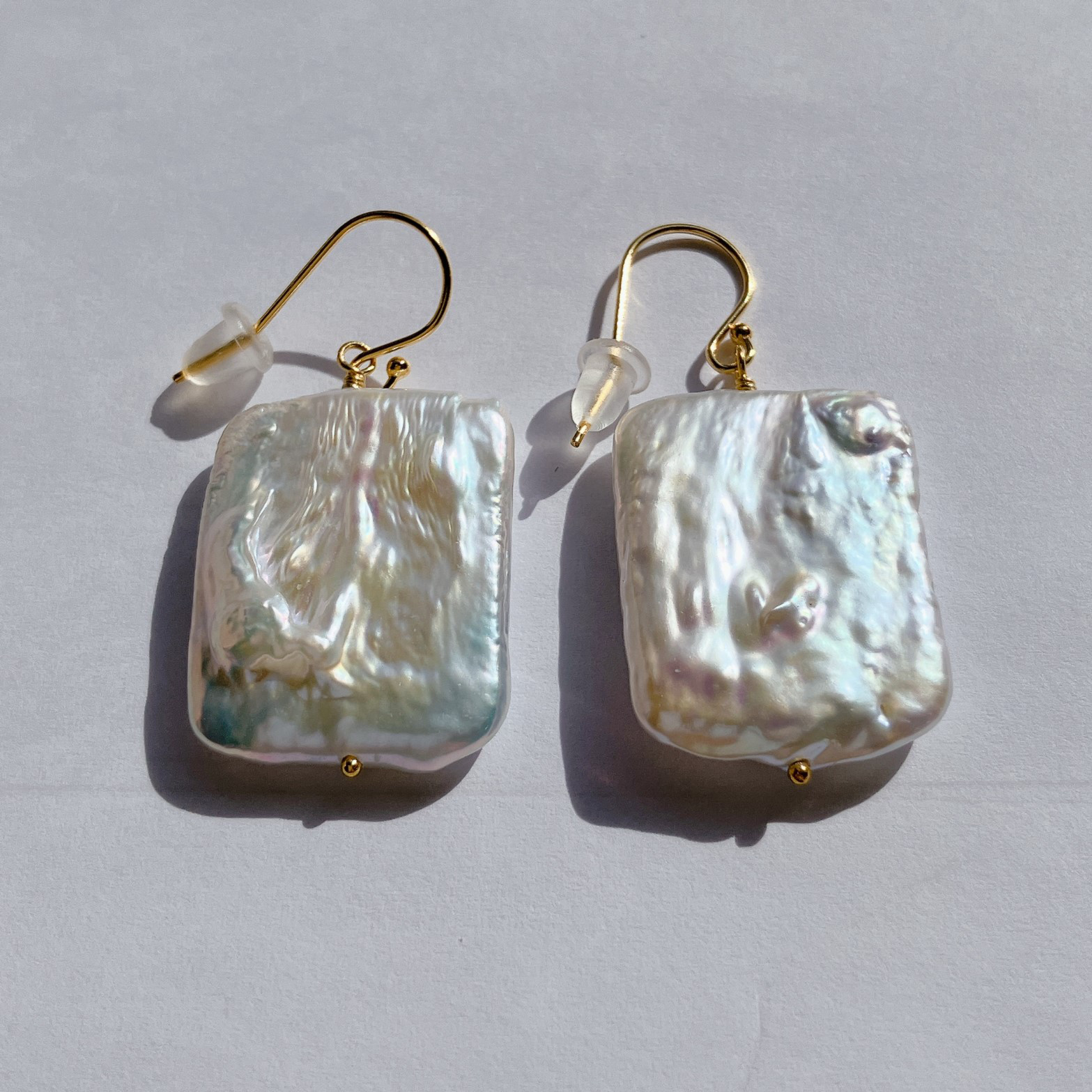 14kgf　大振り　美しいバロックパールピアス(イヤリングへ変更可能)