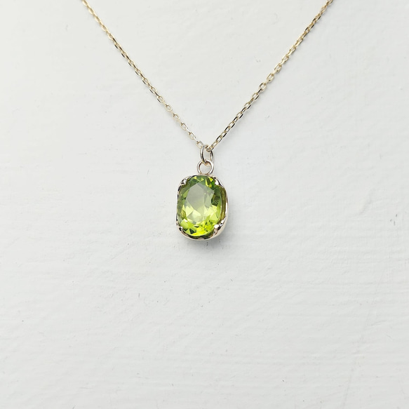 PT0059　Peridot　K10 Necklace 4枚目の画像