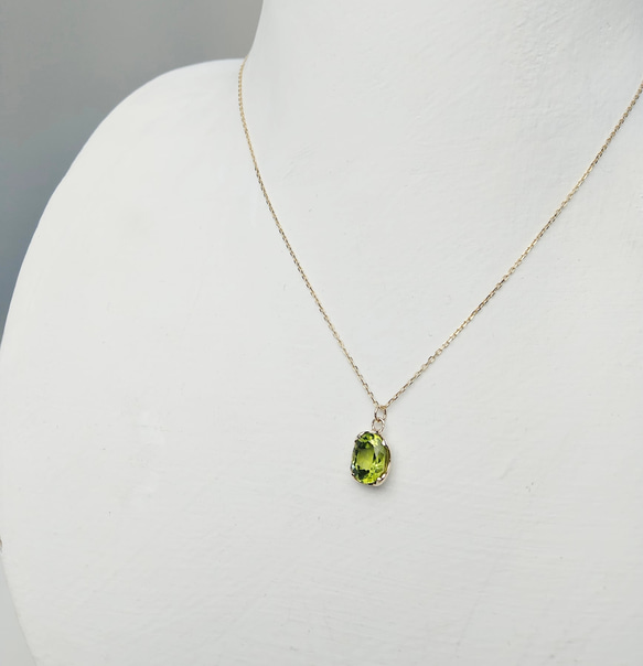 PT0059　Peridot　K10 Necklace 2枚目の画像