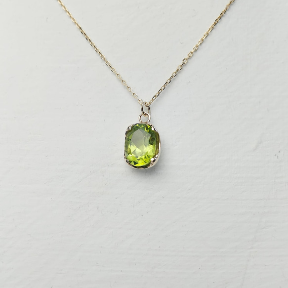 PT0059　Peridot　K10 Necklace 3枚目の画像