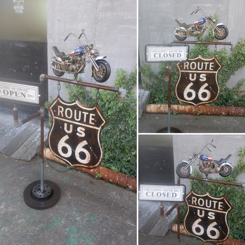 アメリカンバイク バイク屋 スタンド看板 OPEN&CLOSED サイン アメリカンバイク バイク屋 スタンド看板 OPEN&CLOSED サイン