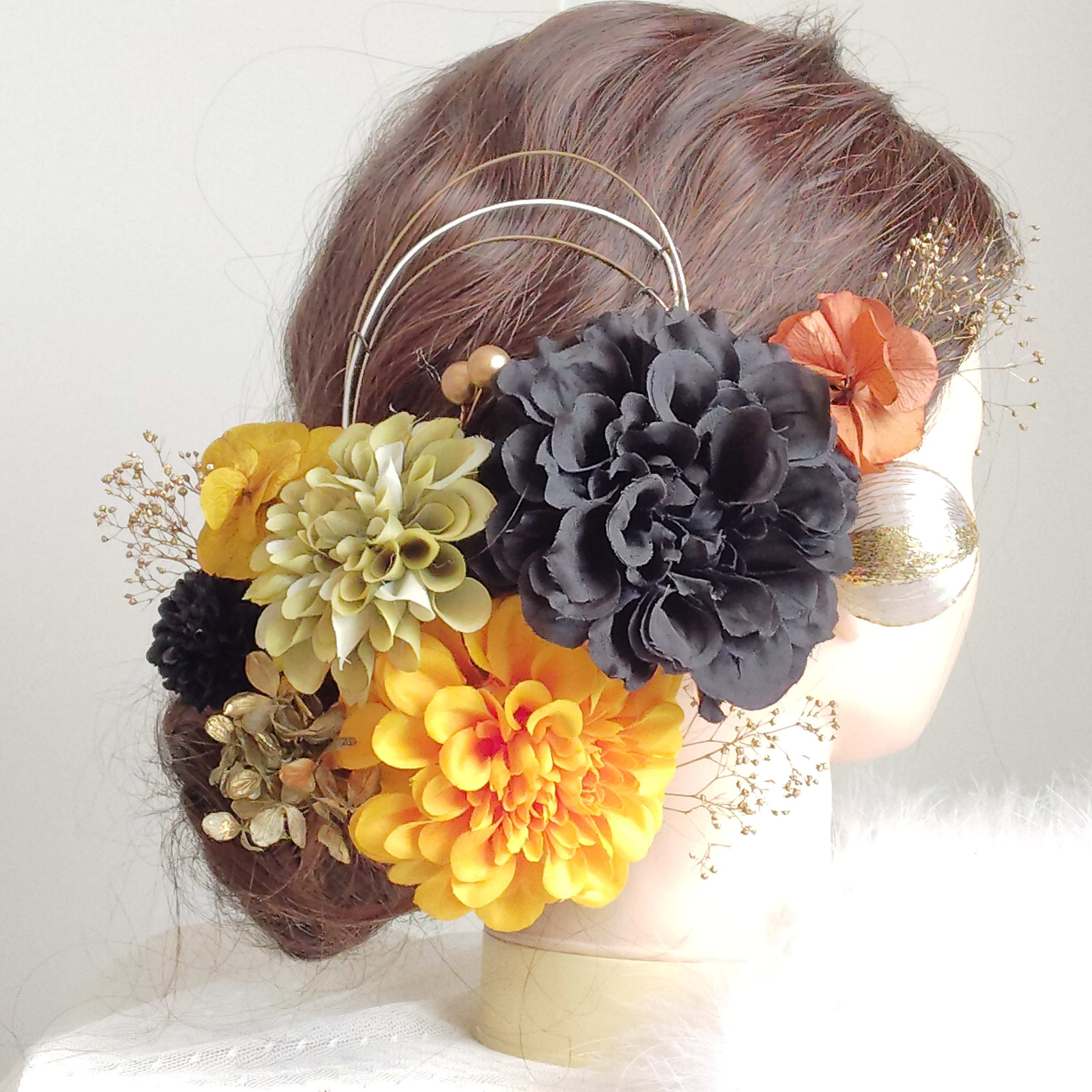 琉花＿＿紅型（びんがた）振袖の髪飾り　卒業式　成人式 　結婚式　髪飾り 　色打掛　振袖　着物　袴　和装　前撮り