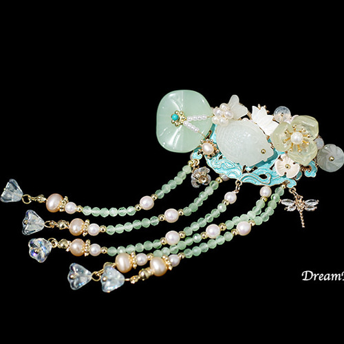 ネックレス アクセサリー カラーストーン 貝殻 翡翠 鳥 花 蝶 ハンドメイド