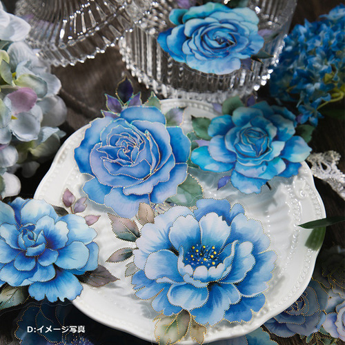 コラージュ 素材 植物 ブロンズステッカー シール 装飾 花 フラワー