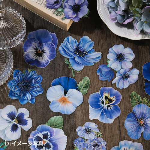 コラージュ 素材 植物 ブロンズステッカー シール 装飾 花 フラワー