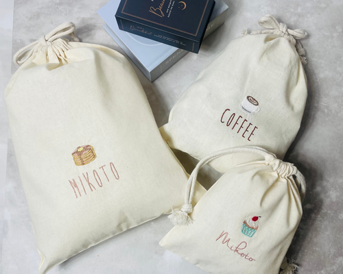 専用ページ【名入れ刺繍可】刺繍ヌビの保冷巾着　コップ袋　マザーズバッグ 0141f781f0f1c4f0f8551a5e08ae48