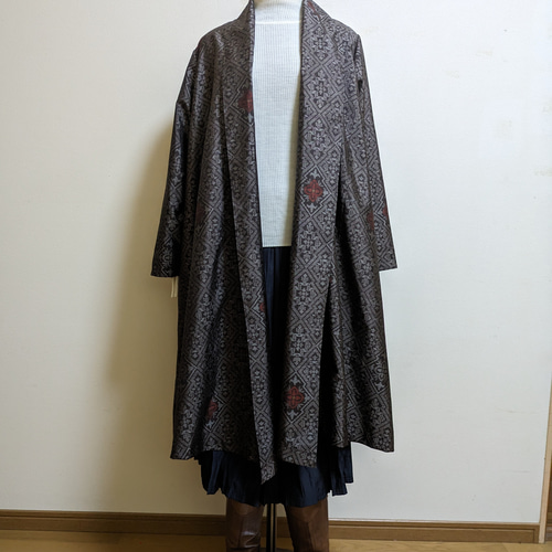 SOLD 着物リメイク カーディガンコート 大島紬 M〜L スプリング