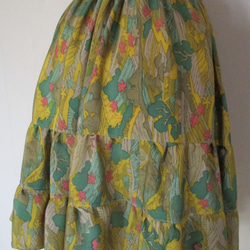 ７３８９　花柄の着物で作った膝丈スカート　#送料無料 6枚目の画像