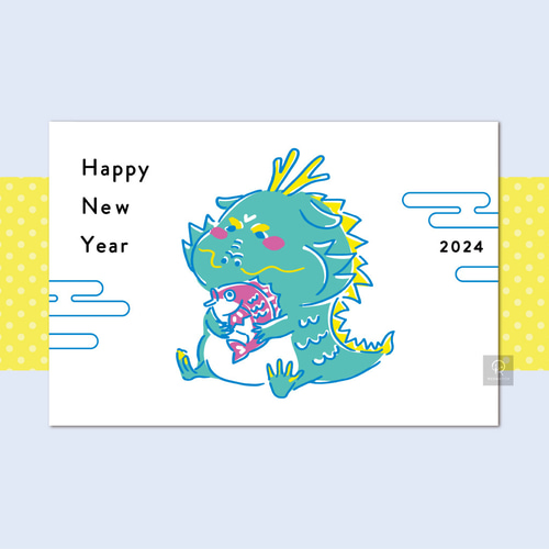 年賀状 2024 5枚入り 私製 印刷済み 辰年　龍 年賀状 2024 5枚入り 私製 印刷済み 辰年 龍 2024辰（龍）年賀状5