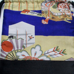 ７３９０　男の子のお宮参り着で作った巾着袋　#送料無料　 4枚目の画像