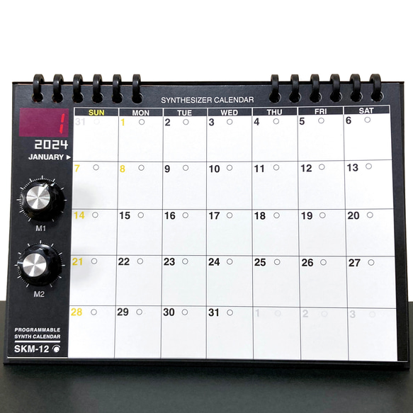 [2024年曆] Synth Calendar SKM-12 每月變化的設計 桌面/磁鐵 第1張的照片