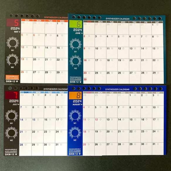 [2024年曆] Synth Calendar SKM-12 每月變化的設計 桌面/磁鐵 第19張的照片
