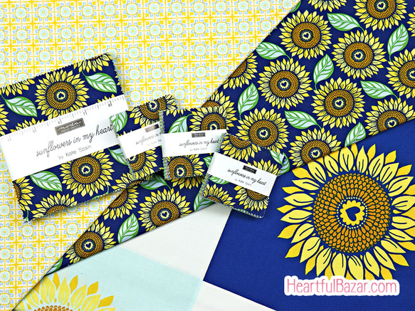 USAコットン(110×50) moda sunflowers in my heart 大輪のひまわり 5枚目の画像