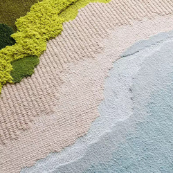 【受注制作】手織りニュージーランドウールカーペット ハンドメイドカシミアウール絨毯 手編ラグ マット モルディブ 6枚目の画像
