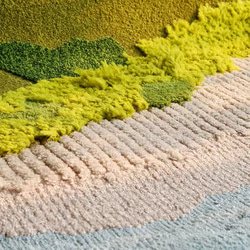【受注制作】手織りニュージーランドウールカーペット ハンドメイドカシミアウール絨毯 手編ラグ マット モルディブ 7枚目の画像
