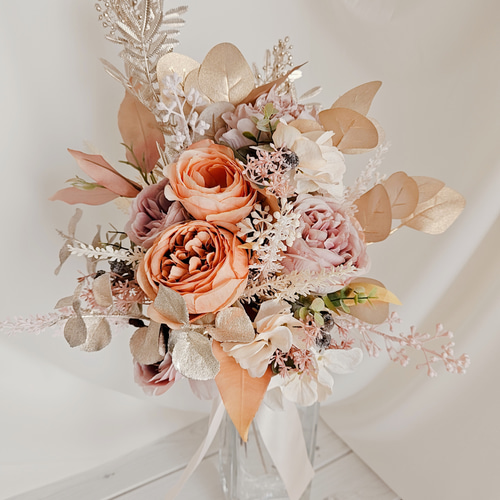 ウエディングブーケ、ブートニア 楽天市場】ブーケ ブートニアセット ウエディングブーケ