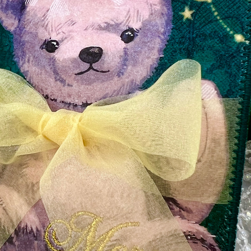 刺しゅうで作った うれしっしゅのクリスマスカード くまちゃんと大きな 