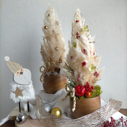 選べるふわふわパンパスグラスのクリスマスツリー インテリア ドライフラワー リース ナチュラル 2枚目の画像