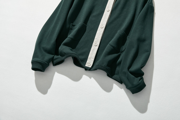 換季時穿的抓絨外套棉質深綠色 231001-3 第5張的照片