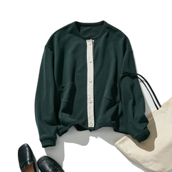 換季時穿的抓絨外套棉質深綠色 231001-3 第1張的照片