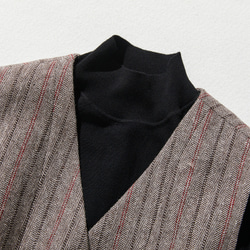 時尚異型條紋背心羊毛混紡人字紋布料231003-1 第2張的照片