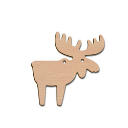 ドイツ木製 オーナメント 動物 ムース　[HOL-TI-7]クリスマス スノーフレーク  ヘラジカ オーナメント2023 2枚目の画像