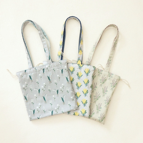 コスメ大好き様♥️オーダーページ③2便になります(’-’*)♪巾着、エコバック 受注生産〉4way ラベンダーのちょっとそこまで♪巾着バッグ