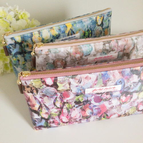 ダブルファスナーポーチ 16cm マスクポーチ リバティプリント使用