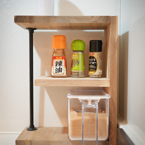 スパイスラック】奥行き10㎝のスリムなE字スタンド 調味料棚 その他