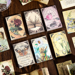 コラージュ 素材本 2種セット 風と花シリーズ レトロ 植物  蝶々 フラワーベース  紙もの ペーパー 12枚目の画像